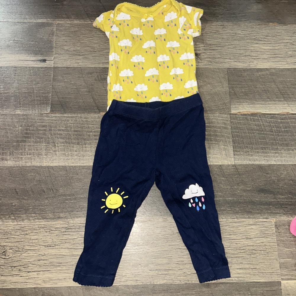 Carter's Girls 2 Pc Happy Rain or Shine Pants Bodysuit 9M